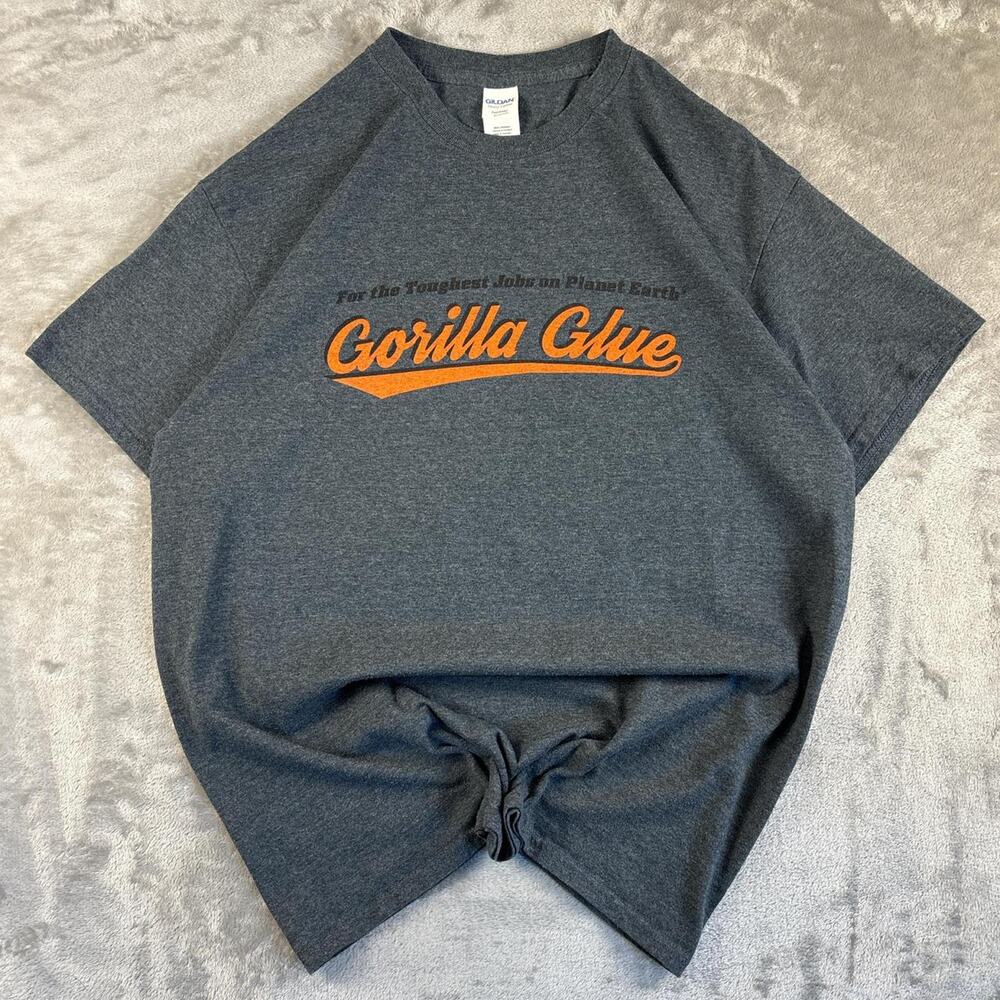 Gorilla Glue Graphic T Shirt Mens Large Gray Logo Workwear Tee
